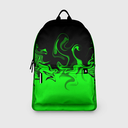 Рюкзак Абстрактный зеленый огонь / 3D-принт – фото 3