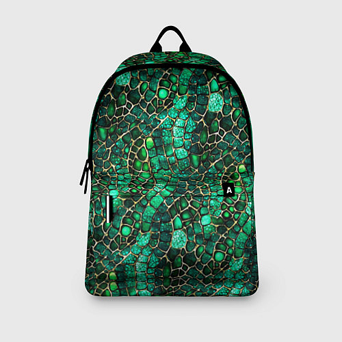Рюкзак Змеиная зелёная кожа / 3D-принт – фото 3