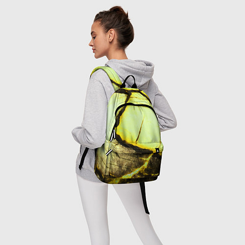 Рюкзак Трещины на абстрактном жёлтом фоне / 3D-принт – фото 6