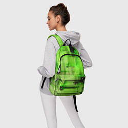 Рюкзак Чёрные пятна на зелёном фоне абстракция, цвет: 3D-принт — фото 2