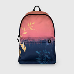 Рюкзак Листья на сине-розовом фоне - нейросеть, цвет: 3D-принт — фото 2