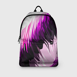 Рюкзак Чёрно-розовые острые полосы на белом фоне, цвет: 3D-принт — фото 2