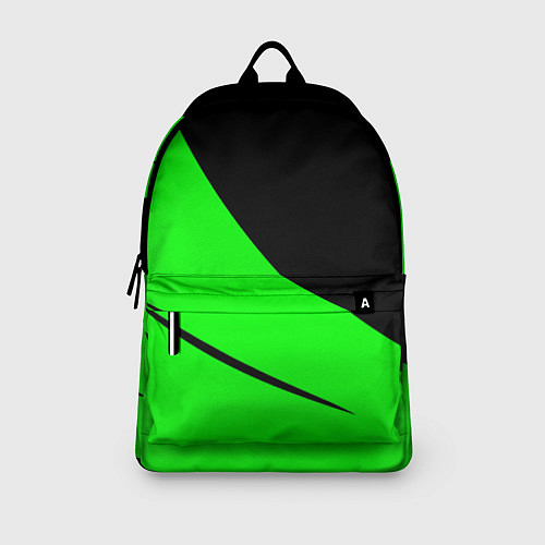 Рюкзак Чёрный с зелёным двуцветный / 3D-принт – фото 3