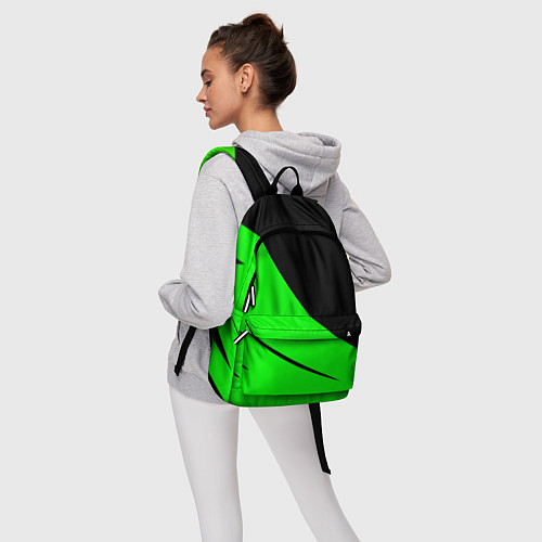 Рюкзак Чёрный с зелёным двуцветный / 3D-принт – фото 6