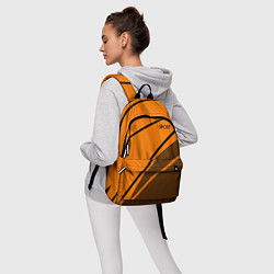 Рюкзак Sport оранжевый с чёрным точечный, цвет: 3D-принт — фото 2