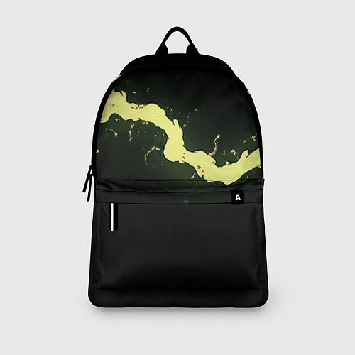 Рюкзак Желтая трещина на черном / 3D-принт – фото 3