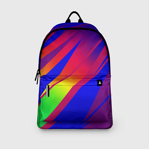 Рюкзак Красно-синий с полосами градиент / 3D-принт – фото 3