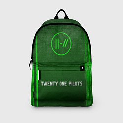 Рюкзак Twenty One Pilots - green gradient по-центру, цвет: 3D-принт — фото 2