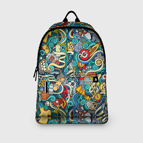 Рюкзак Спортивный инвентарь коллаж / 3D-принт – фото 3