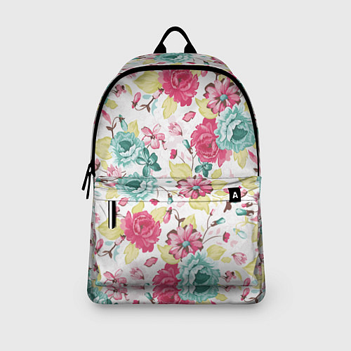 Рюкзак Розы красные и бирюзовые / 3D-принт – фото 3