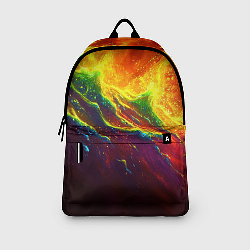 Рюкзак Абстрактные волны с огнем / 3D-принт – фото 3