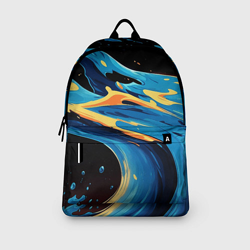 Рюкзак Синяя волна из красок / 3D-принт – фото 3