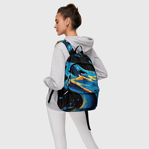 Рюкзак Синяя волна из красок / 3D-принт – фото 6
