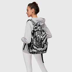 Рюкзак Закрученные волны - чб абстракция, цвет: 3D-принт — фото 2