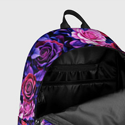 Рюкзак Разноцветные цветы - синие розы паттерн, цвет: 3D-принт — фото 2