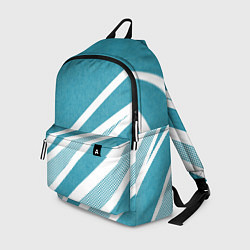 Рюкзак Бело-голубой абстракция с полосами, цвет: 3D-принт