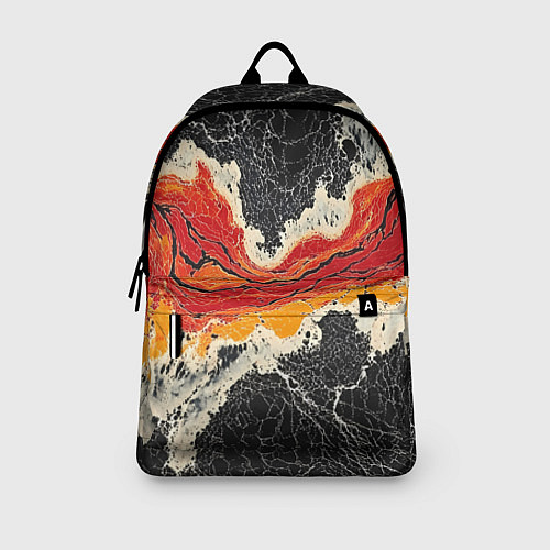 Рюкзак Красно-черная потертая текстура / 3D-принт – фото 3