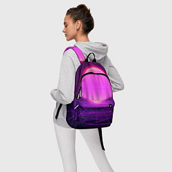 Рюкзак Синтвейв ретровейв неоновый узор и солнце, цвет: 3D-принт — фото 2