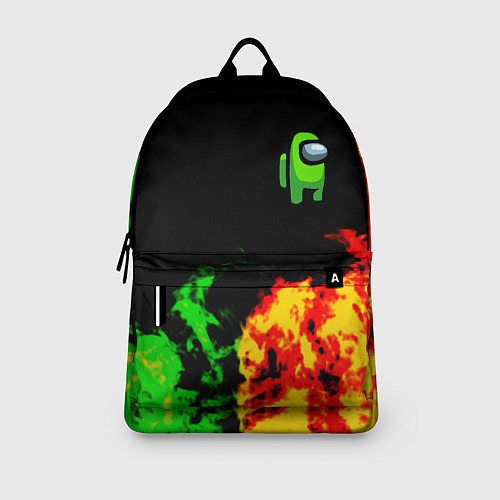 Рюкзак Амонг ас огненная текстура / 3D-принт – фото 3