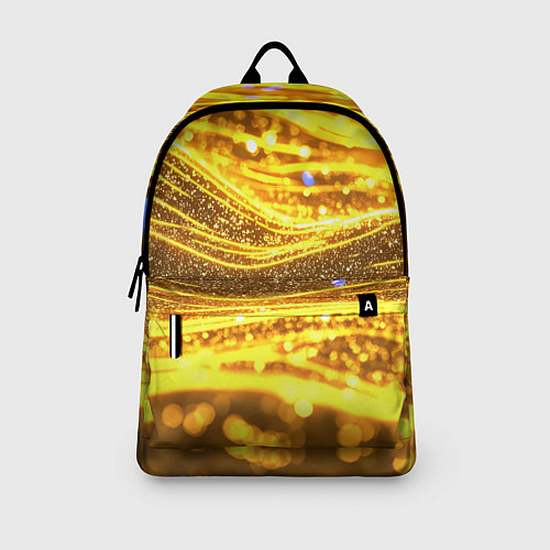 Рюкзак Золотые блестящие волны / 3D-принт – фото 3