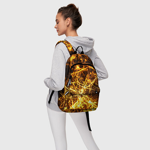 Рюкзак Текстура золотые нити / 3D-принт – фото 6