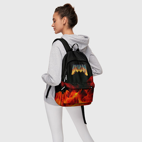 Рюкзак Doom огненная текстура / 3D-принт – фото 6