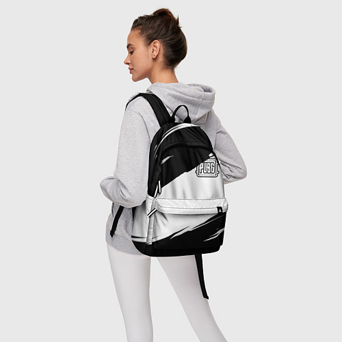 Рюкзак PUBG черно белые краски / 3D-принт – фото 6