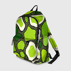 Рюкзак Зеленая абстракция с кругами, цвет: 3D-принт