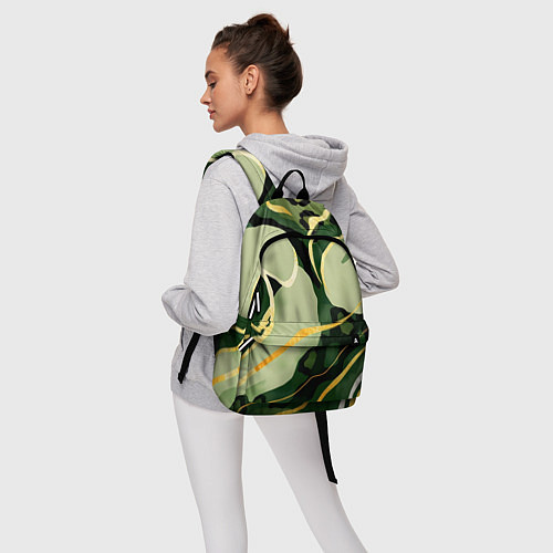 Рюкзак Зеленый природный паттерн / 3D-принт – фото 6