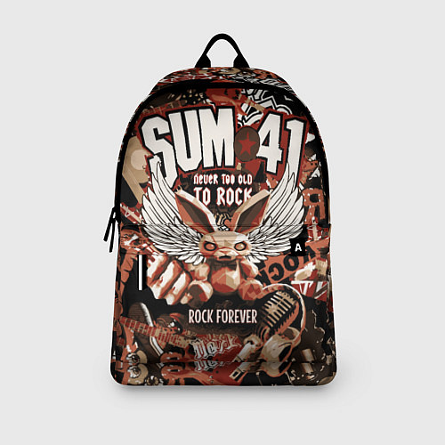 Рюкзак Sum 41 на фоне кролика и гитар / 3D-принт – фото 3