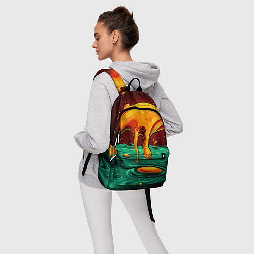 Рюкзак Оранжевая клякса текстура / 3D-принт – фото 6