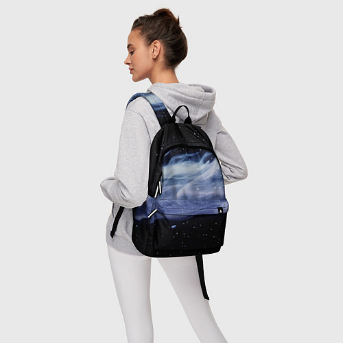 Рюкзак Синяя волна в космосе - текстура / 3D-принт – фото 6