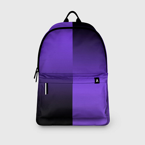Рюкзак Чёрно-сиреневый градиент пополам / 3D-принт – фото 3
