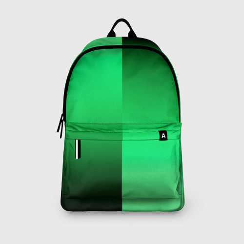 Рюкзак Чёрно-зелёный градиент пополам / 3D-принт – фото 3