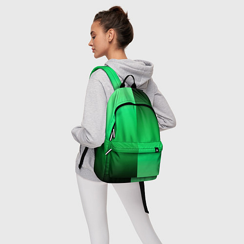 Рюкзак Чёрно-зелёный градиент пополам / 3D-принт – фото 6
