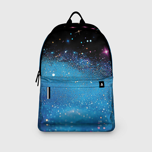 Рюкзак Синяя текстура из блестящих звездочек / 3D-принт – фото 3