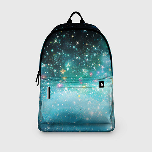 Рюкзак Бирюзовые блестки фон / 3D-принт – фото 3