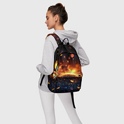 Рюкзак Оранжевое боке на черном, цвет: 3D-принт — фото 2