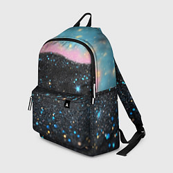 Рюкзак Блестящая текстура на черном, цвет: 3D-принт