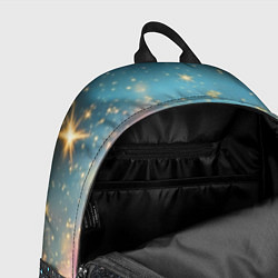Рюкзак Блестящая текстура на черном, цвет: 3D-принт — фото 2