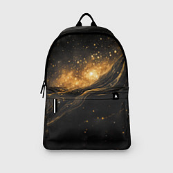 Рюкзак Золотистое сияние на черной текстуре, цвет: 3D-принт — фото 2