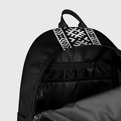 Рюкзак Славянский орнамент и узор на черном - вышиванка р, цвет: 3D-принт — фото 2