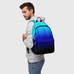 Рюкзак Градиент мозаика из голубого в чёрный, цвет: 3D-принт — фото 2