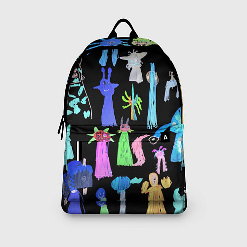 Рюкзак Яркие монстры на черном фоне / 3D-принт – фото 3