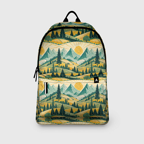 Рюкзак Горные пейзажи ретро стиль / 3D-принт – фото 3