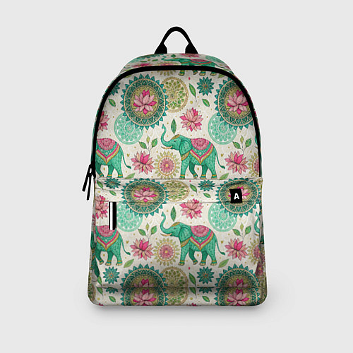 Рюкзак Слоны и мандалы паттерн в индийской стилистике / 3D-принт – фото 3