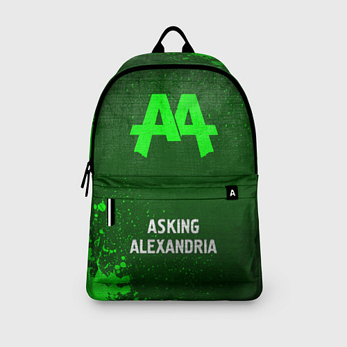 Рюкзак Asking Alexandria - green gradient по-центру / 3D-принт – фото 3