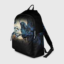 Рюкзак Инь янь волк и волчица с луной, цвет: 3D-принт