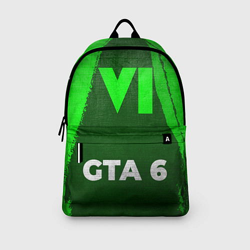 Рюкзак GTA 6 - green gradient по-центру / 3D-принт – фото 3