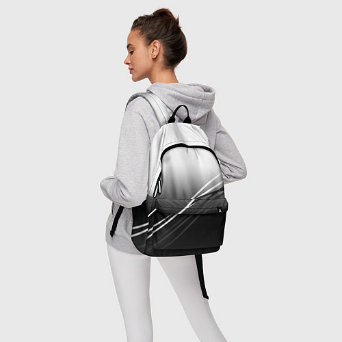 Рюкзак Градиент с полосами из белого в тёмный / 3D-принт – фото 6